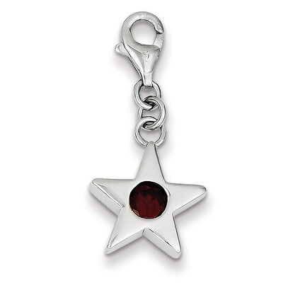 January Diamond Birthstone Star Charm Sterling Silver QC4810, MPN: QC4810, 883957217581