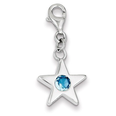 March Diamond Birthstone Star Charm Sterling Silver QC4812, MPN: QC4812, 883957217604