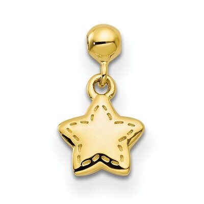 Dangle Star Charm Sterling Silver Gold Tone QMM173, MPN: QMM173,
