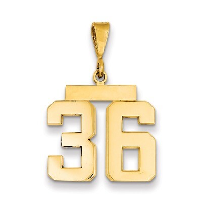 Number 36 Charm 14k Gold Medium Polished MP36, MPN: MP36, 883957135304