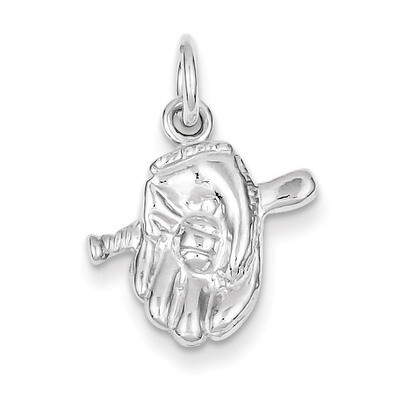 Baseball Glove &amp; Bat Charm Sterling Silver QC725, MPN: QC725, 883957976907