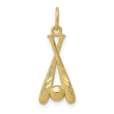 Baseball Bats &amp; Ball Pendant 10k Gold 10YC1058, MPN: 10YC1058,