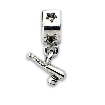 Baseball Bat &amp; Ball Dangle Bead - Sterling Silver QRS1871, MPN: QRS1871, 883957310671