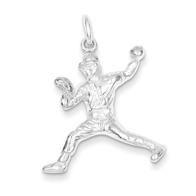 Baseball Pitcher Charm Sterling Silver QC728, MPN: QC728, 883957916811