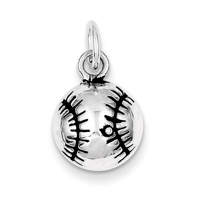 Baseball Charm Antiqued Sterling Silver QC7806, MPN: QC7806, 886774760643
