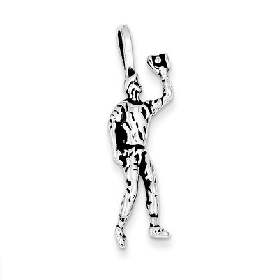 Baseball Player Charm Antiqued Sterling Silver QC7800, MPN: QC7800, 191101529238