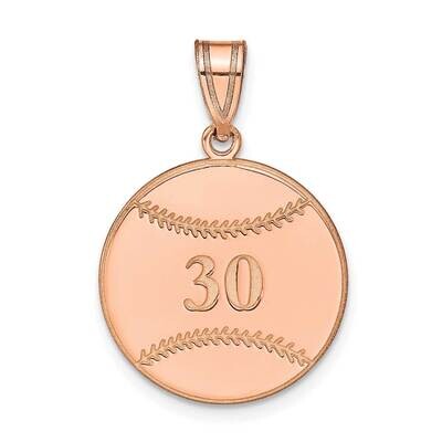 Personalized Baseball Pendant Sterling Silver Rose-plated XNA697RP, MPN: XNA697RP,