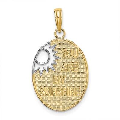 You Are My Sunshine with Cut-Out Sun Charm 14k Gold Rhodium K9400, MPN: K9400, 637218161966