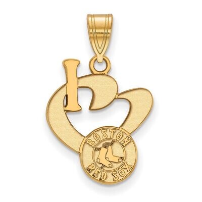 Boston Red Sox Large I love Logo Pendant Gold-plated Silver GP020RSO, MPN: GP020RSO, 886774925196
