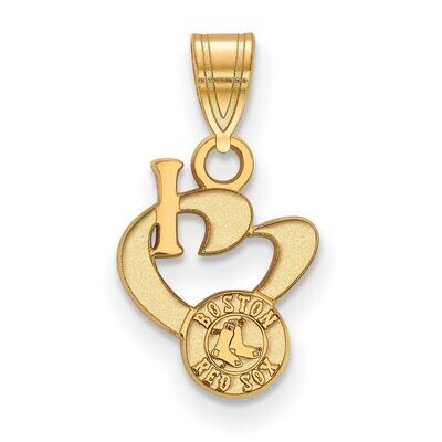 Boston Red Sox Small I love Logo Pendant Gold-plated Silver GP019RSO, MPN: GP019RSO, 886774923994