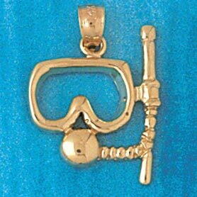 Dazzlers Jewelry Scuba Diving Diver Mask Pendant Necklace Charm Bracelet in Yellow, White or Rose G…