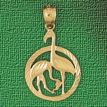 Dazzlers Jewelry Standing Pelican Pendant Necklace Charm Bracelet in Yellow, White or Rose Gold 301…
