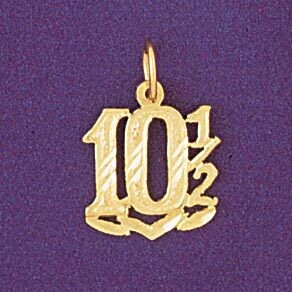 Dazzlers Jewelry Number 10 1/2 Pendant Necklace Charm Bracelet in Yellow, White or Rose Gold 9544, …