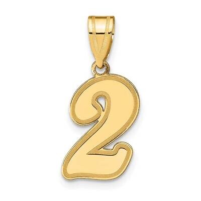 Script Number 2 Pendant 14k Gold Polished SCN02, MPN: SCN02, 196904085202