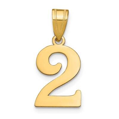 Number 2 Pendant 14k Gold Polished APN02, MPN: APN02, 196904085271