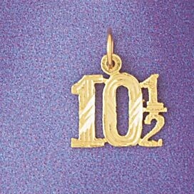Dazzlers Jewelry Number 10 1/2 Pendant Necklace Charm Bracelet in Yellow, White or Rose Gold 9542, …