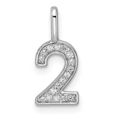 Diamond Number 2 Pendant 14k White Gold PM8370-2-007-WA, MPN: PM8370-2-007-WA, 196904071830