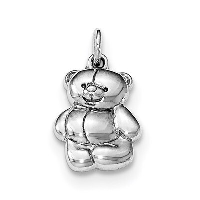Teddy Bear Pendant Sterling Silver Rhodium-plated QC8566, MPN: QC8566, 191101363290