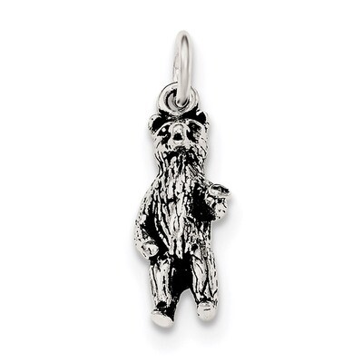 Bear Standing up Pendant Sterling Silver Antiqued &amp; Textured QC8897, MPN: QC8897, 191101364686