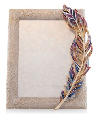 Jay Strongwater Asa Feather 5 x 7 Inch Picture Frame Natural SPF5888-280, MPN: SPF5888-280, 8485100…