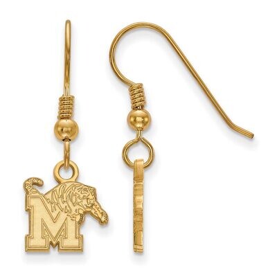 University of Memphis x-Small Dangle Earring Wire Gold-plated Silver GP005UMP, MPN: GP005UMP, 88677…