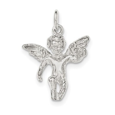 Full Angel Figure 3-D Pendant Sterling Silver Polished QC8412, MPN: QC8412, 191101360152