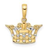 Crown Pendant 14k Gold and White Rhodium Diamond-Cut M2930, MPN: M2930, 196904073322