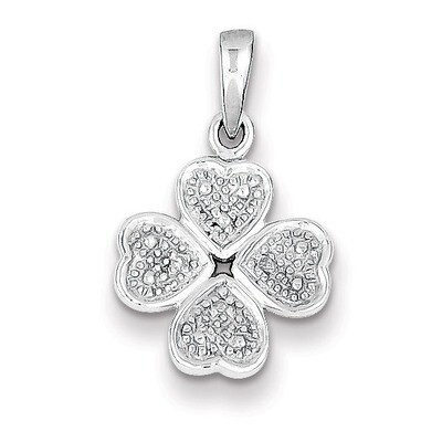 Heart Clover Pendant Sterling Silver Rhodium-plated Diamond QP3518, MPN: QP3518, 883957481586