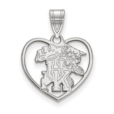 University of Kentucky Pendant in Heart Sterling Silver SS058UK, MPN: SS058UK, 886774723839