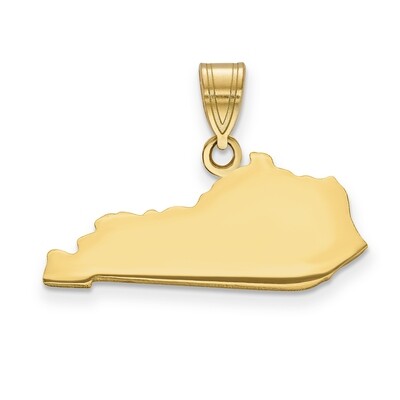 Kentucky State Pendant Charm 14k Yellow Gold Engravable XNA707Y-KY, MPN: XNA707Y-KY, 886774753997