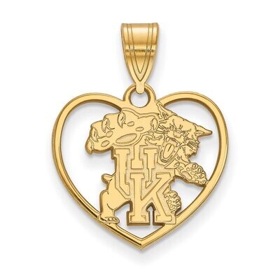 University of Kentucky Pendant in Heart Gold-plated Silver GP058UK, MPN: GP058UK, 886774950181