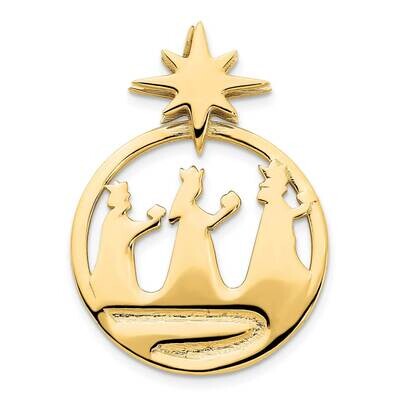 Three Wise Men North Star Chain Slide Pendant 14k Gold Polished D5121, MPN: D5121,