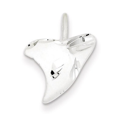Shark Tooth Pendant Diamond-cut Sterling Silver QC4880, MPN: QC4880, 886774760070