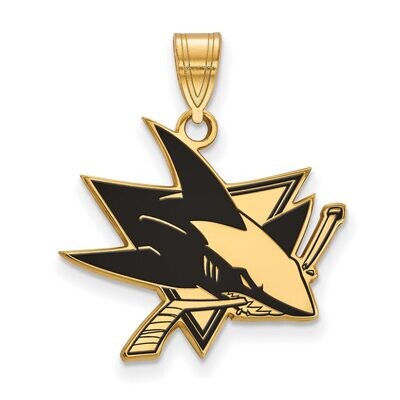 San Jose Sharks Large Enamel Pendant Gold-plated Silver GP029SHA, MPN: GP029SHA, 886774744223