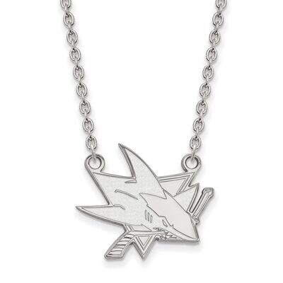 San Jose Sharks Large Pendant with Chain Necklace Sterling Silver SS014SHA-18, MPN: SS014SHA-18, 88…