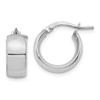 Leslie&#39;s 6mm High Polished Huggie Earrings 14k White Gold HB-LE1887W, MPN: LE1887W, 191101735288