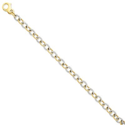 6.5mm Fancy Link Chain 18 Inch 14k Two-Tone Gold LK699-18, MPN: LK699-18, 191101654091