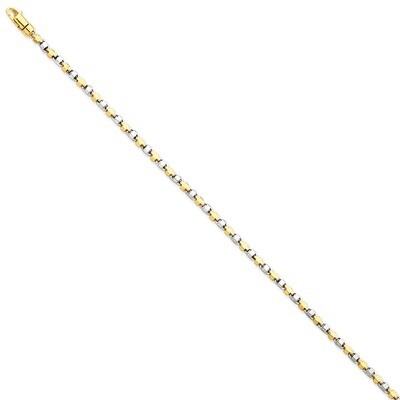 2.5mm Fancy Link Chain 8 Inch 14k Two-Tone Gold LK695-8, MPN: LK695-8, 886774404967