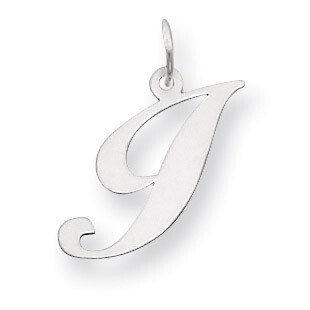 Medium Fancy Script Initial I Charm Pendant 14k white Gold YC653I, MPN: YC653I, 883957030098