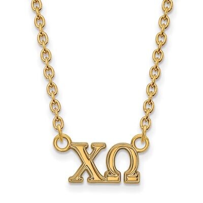 Chi Omega Medium Pendant with 18 Inch Chain Gold-plated Silver GP007CHO-18, MPN: GP007CHO-18, 88677…