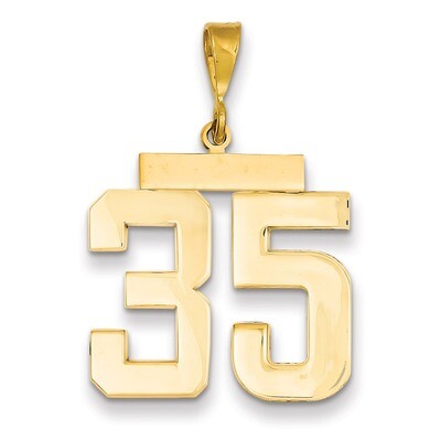 Number 35 Charm 14k Gold Large Polished LP35, MPN: LP35, 883957066967