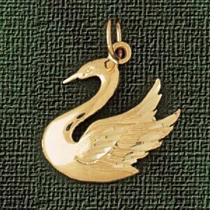 Dazzlers Jewelry Swan Pendant Necklace Charm Bracelet in Yellow, White or Rose Gold 3006, MPN: DZ-3…
