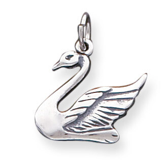 Swan Charm Antiqued Sterling Silver QC5014, MPN: QC5014, 883957495835