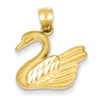 Swan Pendant 14k Gold Diamond-cut C4054, MPN: C4054, 886774090108