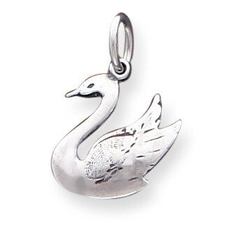 Swan Charm Antiqued Sterling Silver QC5013, MPN: QC5013, 883957570853