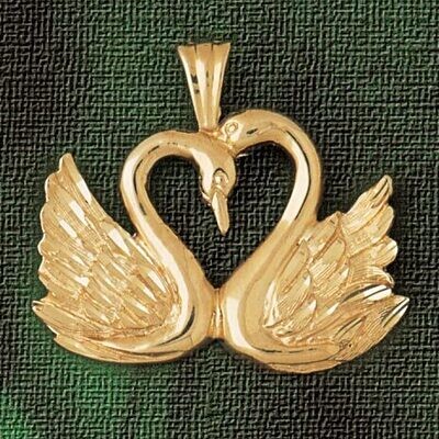 Dazzlers Jewelry Swan Pendant Necklace Charm Bracelet in Yellow, White or Rose Gold 3000, MPN: DZ-3…