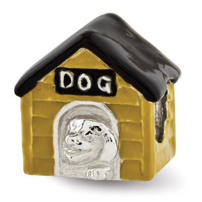 Enameled Dog House Bead - Sterling Silver QRS2959, MPN: QRS2959, 883957408880