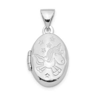 16mm Unicorn Locket Sterling Silver QLS949, MPN: QLS949, 886774117362