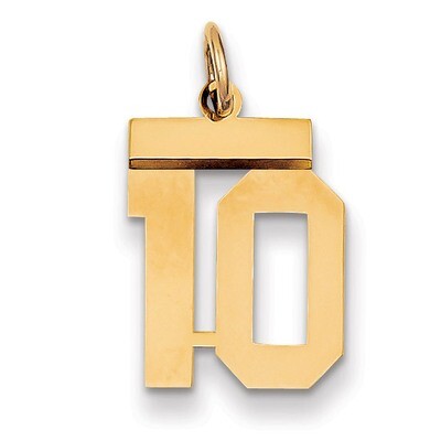 Number 10 Charm 14k Gold Small Polished LS10, MPN: LS10, 883957033273