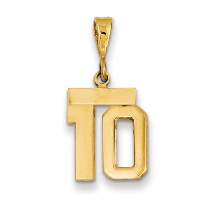 Number 10 Charm 14k Gold Small Polished SP10, MPN: SP10, 883957140131